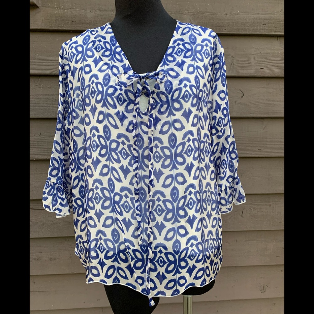 Made in Italy size Large Silk Blend Blouse NWT